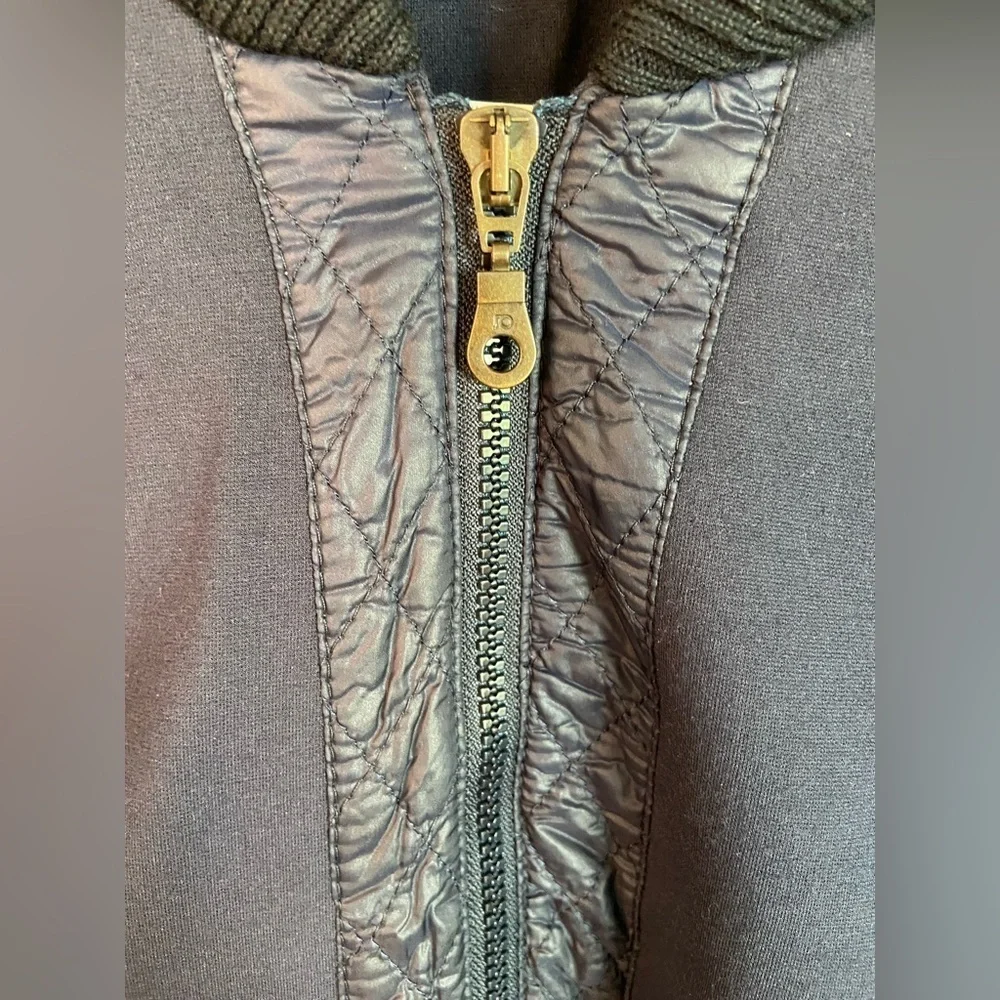 TOM CROWN by Marcona Navy Blue Quilted Knit Zip Front Jacket Sz US 12 42 Germany
